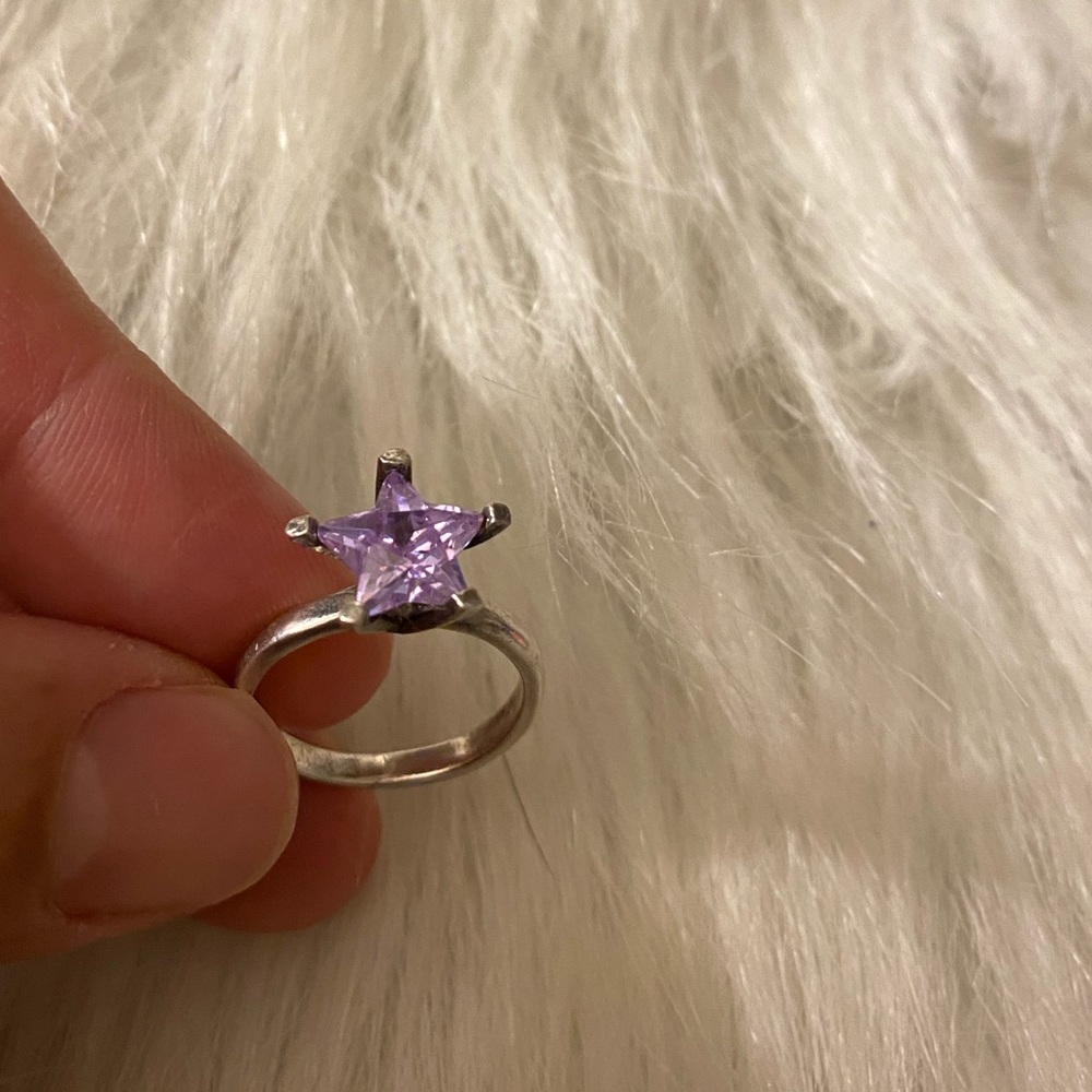 Light purple star ring .925 silver